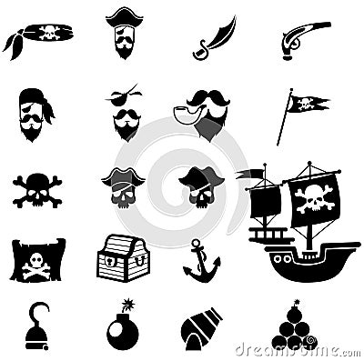 Pirates icons Vector Illustration