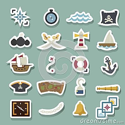 Pirates icons Vector Illustration