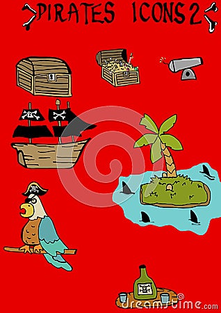 Pirates Icons 2 Stock Photo