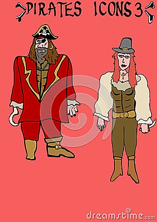 Pirates Icons 3 Stock Photo