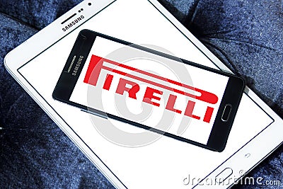 Pirelli tyre manufacturer logo Editorial Stock Photo