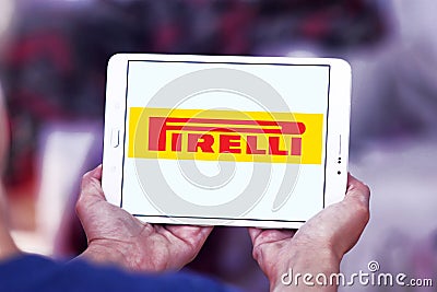 Pirelli tyre manufacturer logo Editorial Stock Photo