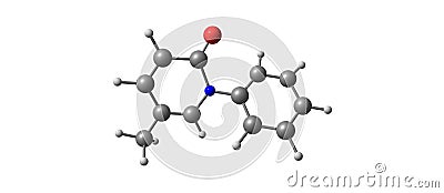 Pirfenidone molecular structure isolated on white Cartoon Illustration