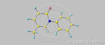 Pirfenidone molecular structure isolated on grey Cartoon Illustration