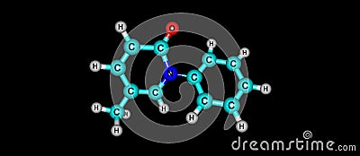 Pirfenidone molecular structure isolated on black Cartoon Illustration