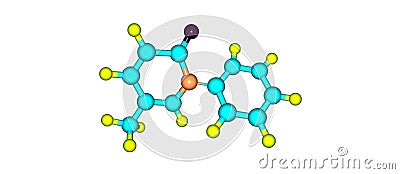 Pirfenidone molecular structure isolated on white Cartoon Illustration