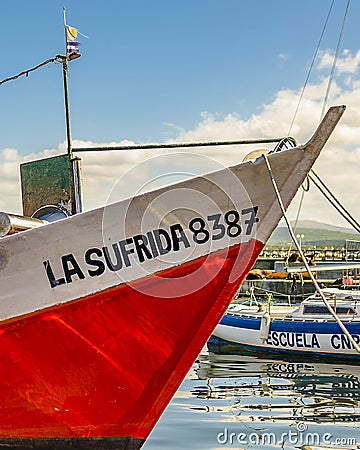 Rustic Fishing Boat, Piriapolis Uruguay Editorial Stock Photo