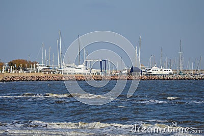 Piriapolis, Uruguay, six june two thousand and sixteen. Boats lu Editorial Stock Photo