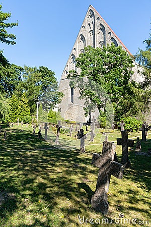 View of the ruins of the Pirita Convent and cemetery near Tallinn Editorial Stock Photo