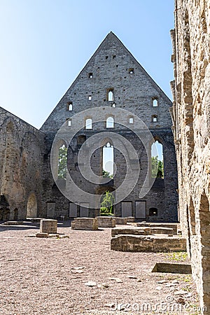 View of the ruins of the Saint Brigitta Convent in Pirita near Tallinn Editorial Stock Photo