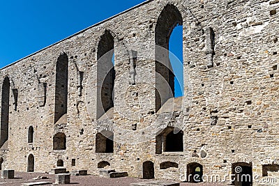View of the ruins of the Saint Brigitta Convent in Pirita near Tallinn Editorial Stock Photo