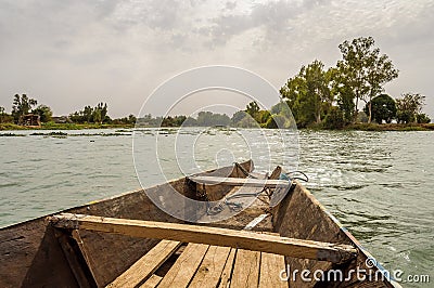 Pirogue on the Niger River Stock Photo