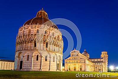 The Pisa Baptistry of St. John in the evening Stock Photo