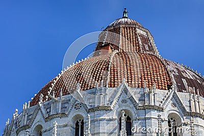 Pisa Italy. Baptistry on the Piazza dei Miracoli Stock Photo