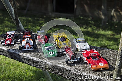 View of collection of famous Italian cars Editorial Stock Photo