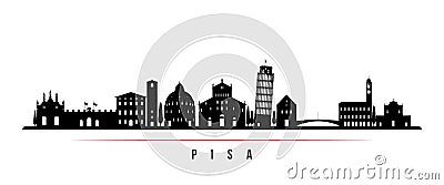 Pisa skyline horizontal banner. Vector Illustration