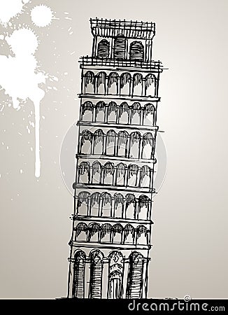 Pisa tower illustration Vector Illustration