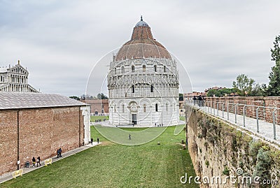 Pisa, Tuscany. Aerial view of Square of Miracles Editorial Stock Photo