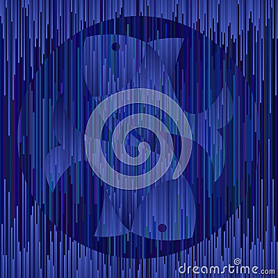 Pisces astrology sign in geometric unique style in magic dark blue colors. Stripes form fishes Cartoon Illustration