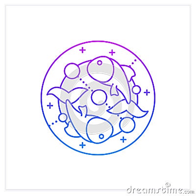 Pisces gradient icon Vector Illustration