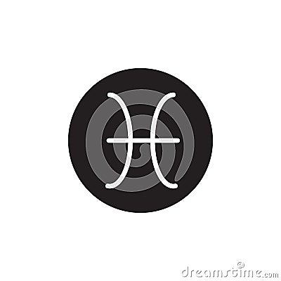 Pisces icon circle Vector Illustration