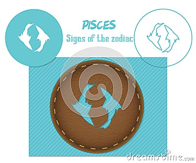 Pisces. Signs of the zodiac. Laser cutting. Can be applied to wood, metal, leather, paper, cardboard, plastic Stock Photo