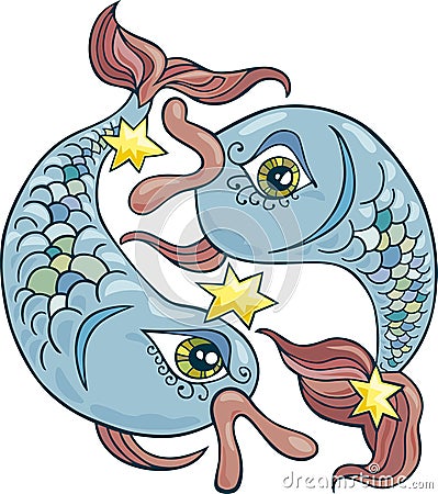 Pisces zodiac sign Vector Illustration