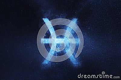 Pisces Zodiac Sign . Abstract night sky background Stock Photo