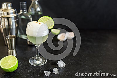 Pisco Sour Cocktail Stock Photo