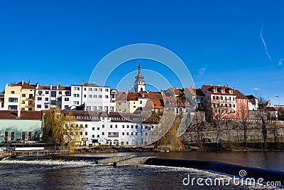 Pisek - town in South Czechia Stock Photo