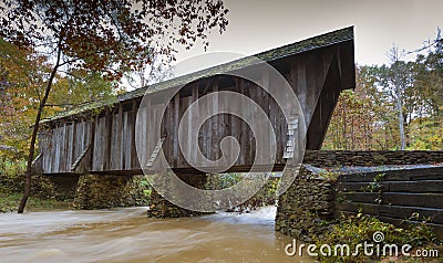 Pisgah covered bridge in North Carolina Stock Photo
