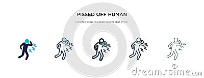 Pissed off human icon in different style vector illustration. two colored and black pissed off human vector icons designed in Vector Illustration