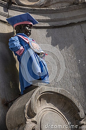 Manneken Pis Peeing Boy in Brussels Stock Photo