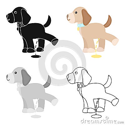 dog vector icon in cartoon style for web Vector Illustration