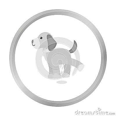 dog vector icon in monochrome style for web Vector Illustration