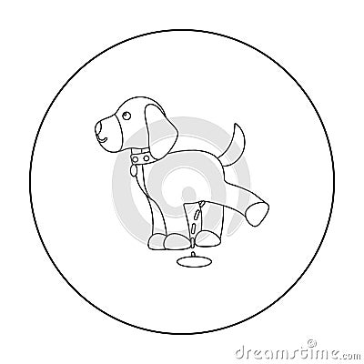 dog vector icon in outline style for web Vector Illustration