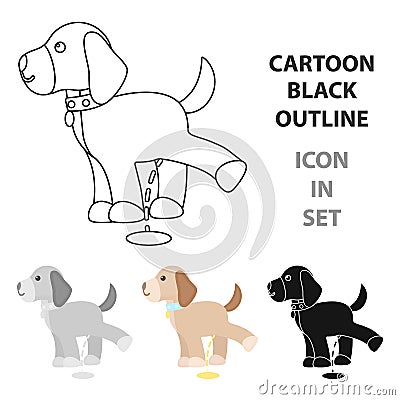 dog vector icon in cartoon style for web Vector Illustration