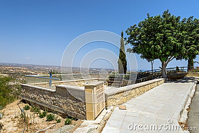 Pissouri viewpoint tourist spot with amazing panorama, Cyprus Editorial Stock Photo
