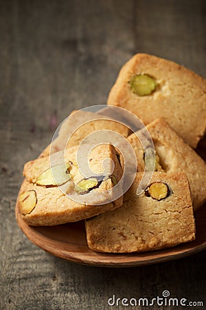 Pistachio cookies close up Stock Photo