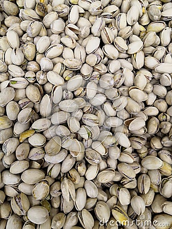 Pistachio texture. Nuts. Close-up of pistachio. Salted pistachio - beer snack Stock Photo