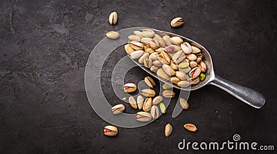 Pistachios in a scoop Stock Photo