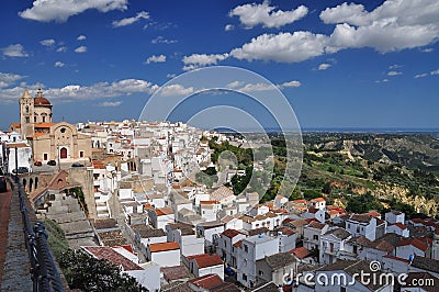Pisticci, Basilicata, Italy. The old town white house traditional architecture. Stock Photo