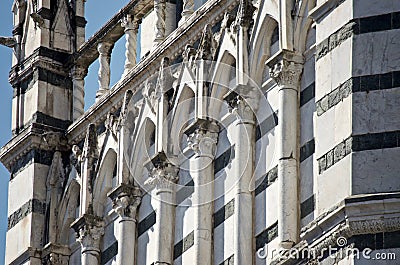 Pistoia marble gothic archway art detail Stock Photo