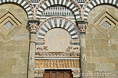 Pistoia old front church door monument Stock Photo