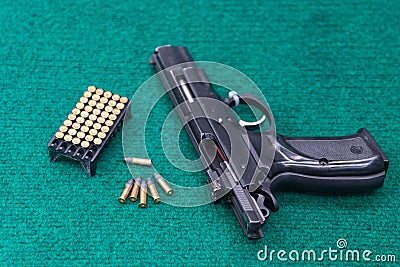 Pistol ammo pack Stock Photo