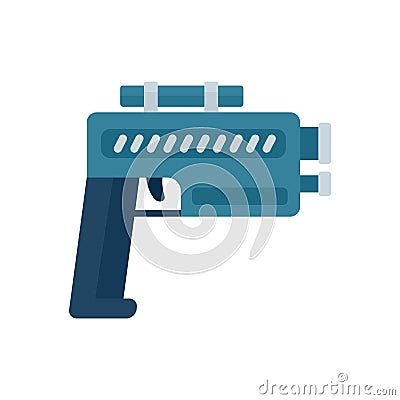 Pistol blaster icon flat isolated vector Vector Illustration