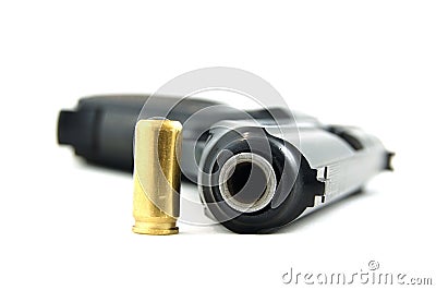 Pistol and bullet Stock Photo