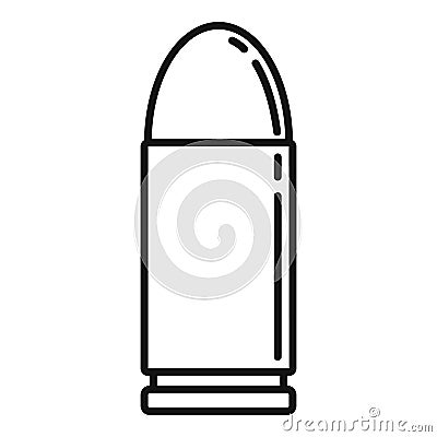 Pistol bullet icon, outline style Stock Photo