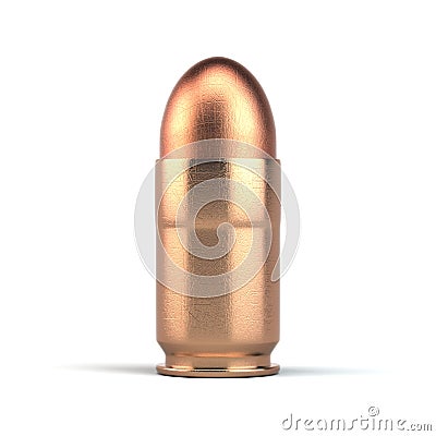 Pistol bullet isolated on white Stock Photo