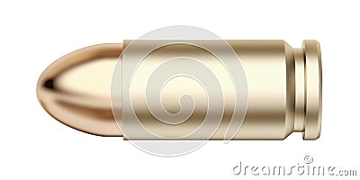 Pistol bullet on white Stock Photo